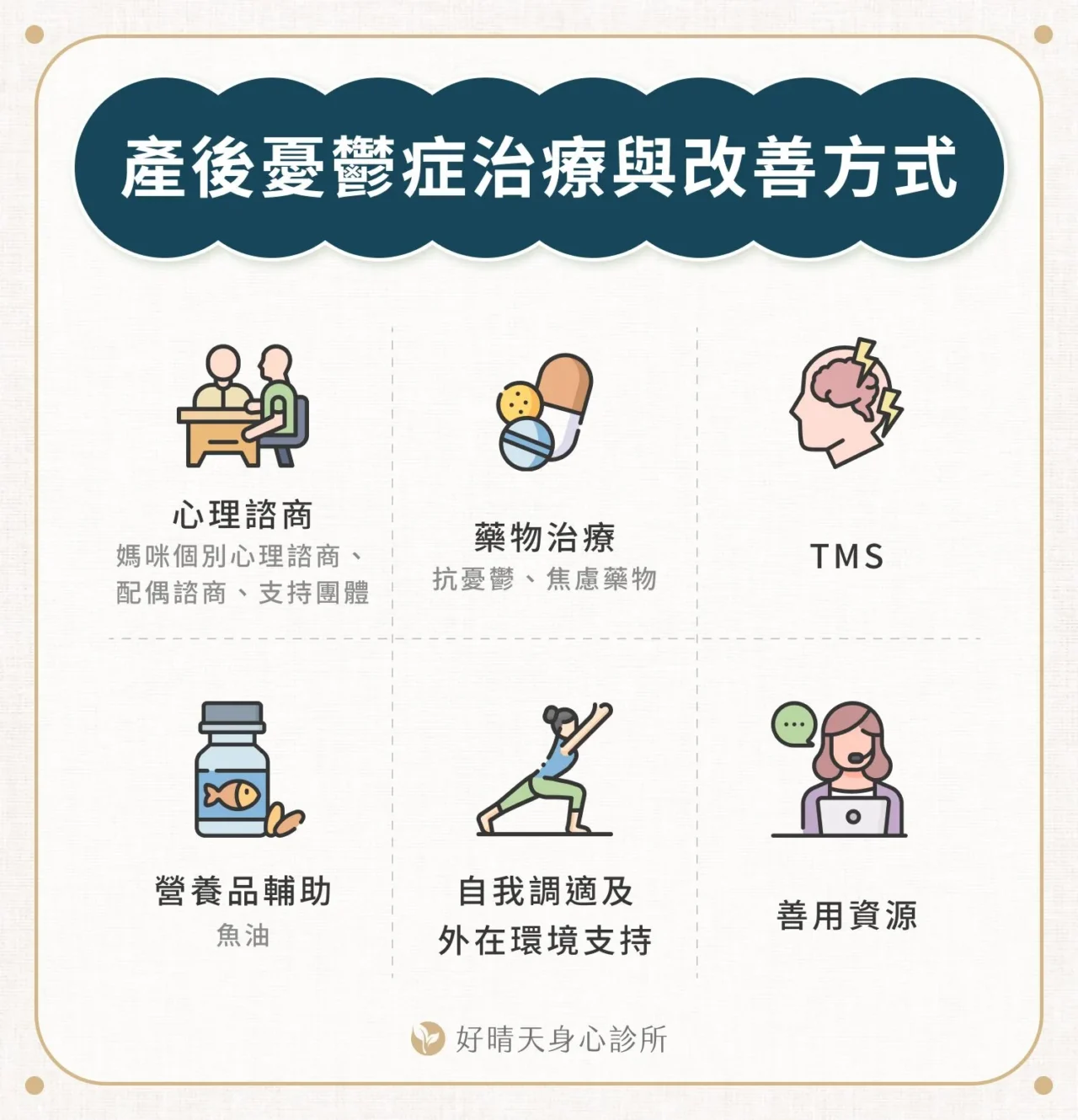 產後憂鬱症治療與改善方式